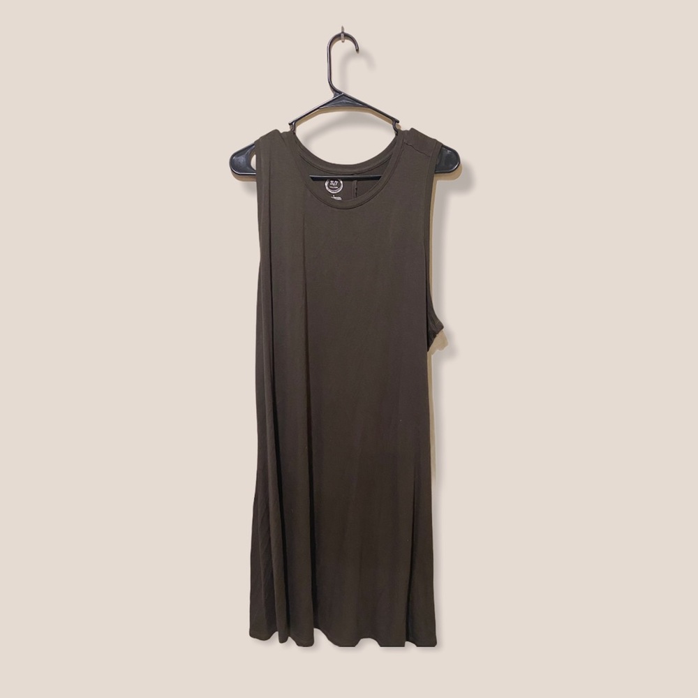 Olive green tank dress